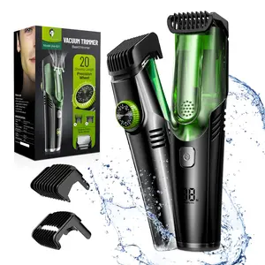 SHPAVVER Vacuum Beard Shaver for Men 2-in-1 Electric Razor & Built-in Vacuum Trimmer for Mustache Sideburns Facial Hair Rechargeable IPX6 Waterproof Adjustable Comb Cordless Clipper Gift for 2025