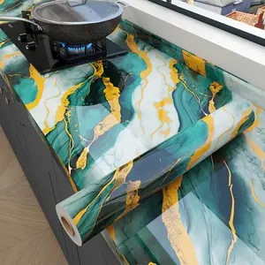 Peel and Stick Kitchen Backsplash 60cmx500cm Marble Oil-Proof Film Self-Adhesive Fire Resistant for Countertop Cabinet DIY Install