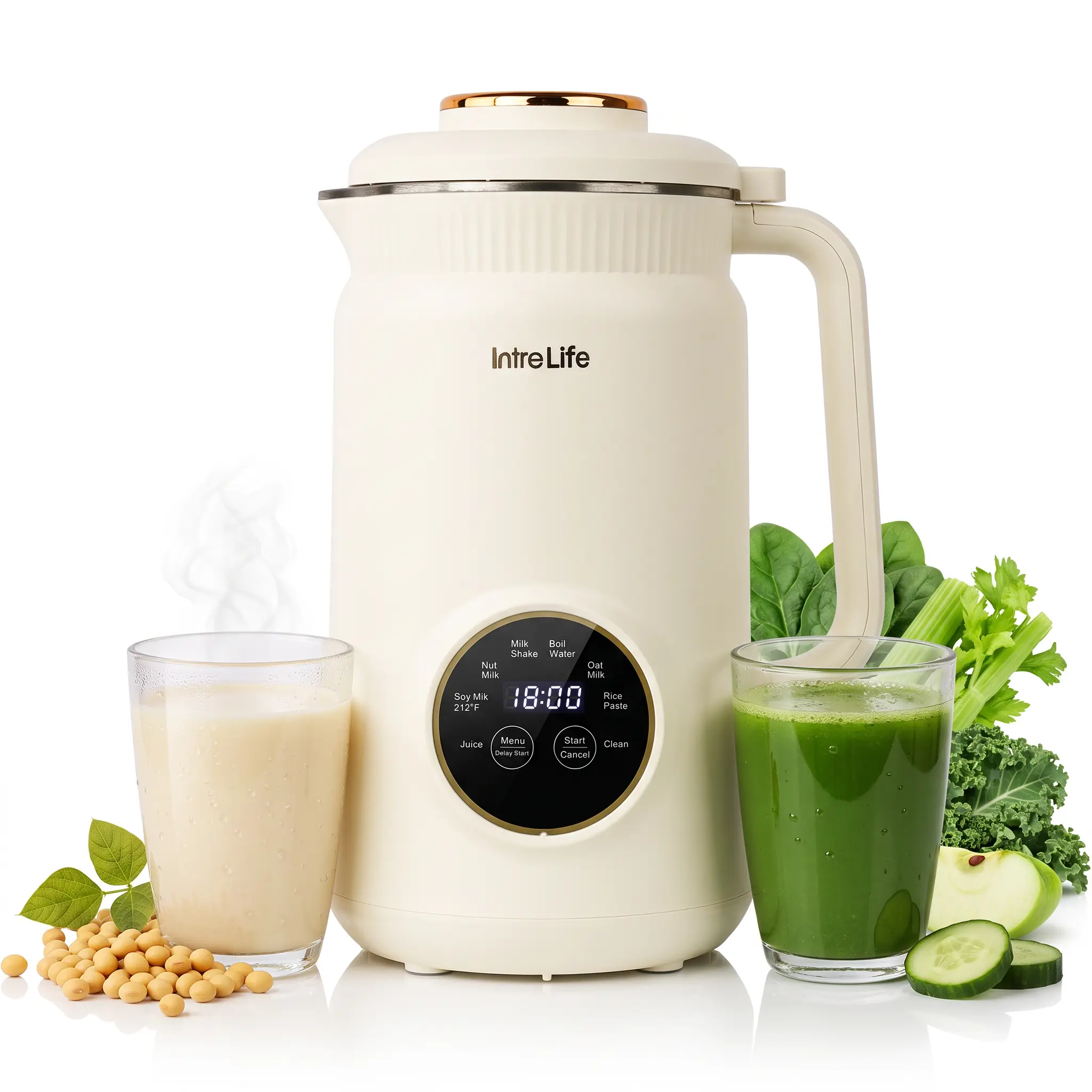 8-in-1 Nut Milk Maker Machine, 34oz Soy Milk Machine with Auto Clean, 12H Delay Start & Keep Warm - Includes Nut Milk Bag, Oat/Soup/Juice/Plant Based Maker