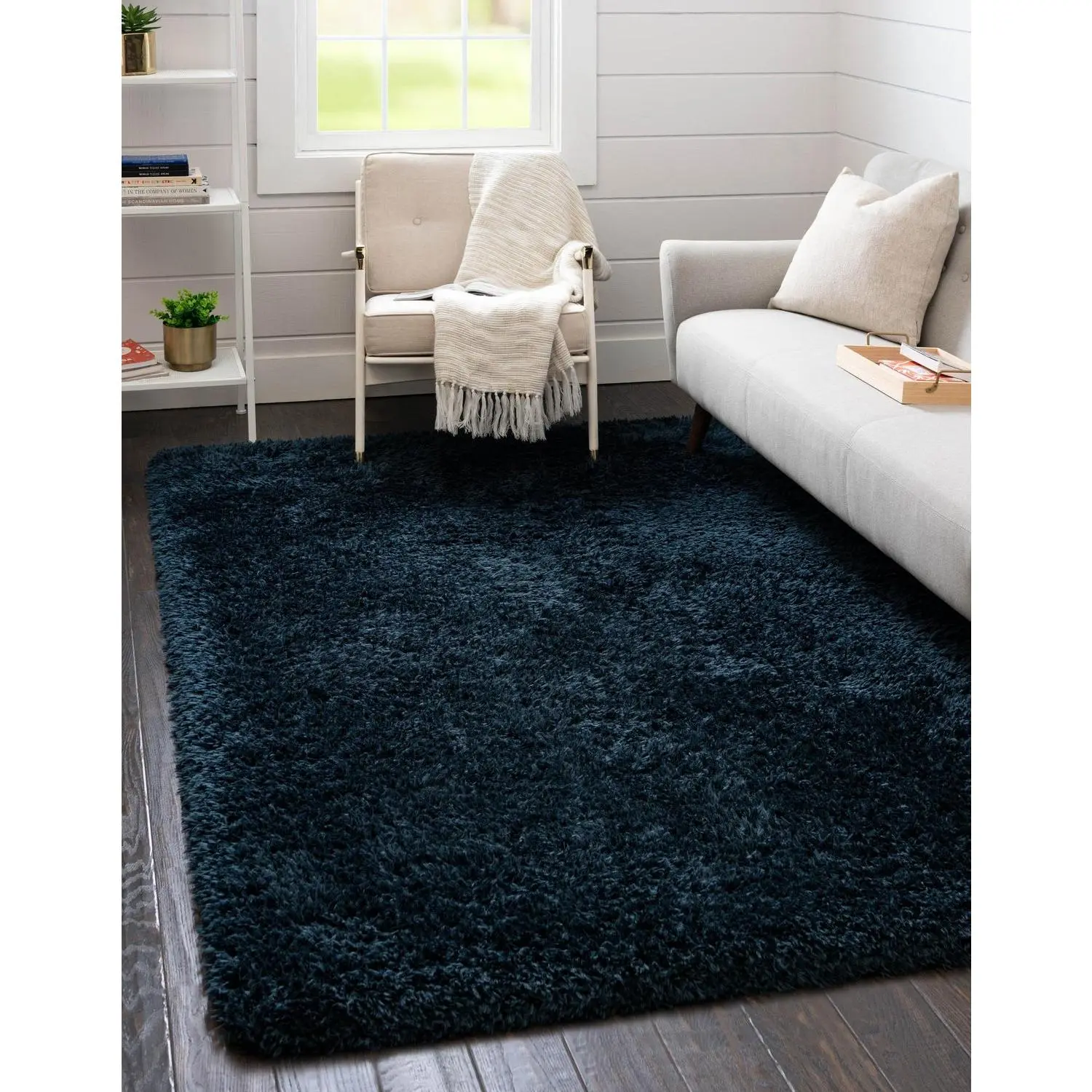 Cobalt Infinity Shag Rug