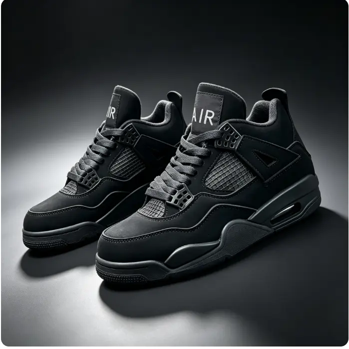Unisex Sports Sneakers for Men and Women - Black Leather Mesh Upper, Rubber Wear-Resistant Raised Sole, Daily Casual Use
