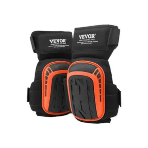 VEVOR Knee Pads for Work, Extended Heavy Duty Construction Knee Pads with 2 Extension Straps, Anti-slip Foam Gel Knee Pads, Men & Women, for Gardening Flooring Roofing and Cleaning, Black and Orange, VEVOR Super Brand Day
