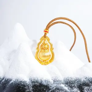 Spinning Gourd Pendant Sand Gold Material Shines Life Gathers Fortune Protects Peace Daoist Master Tong Youzi Consecrated Lucky Charm for Luck & Protection, Unisex summerwins,summerwins