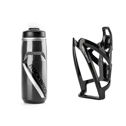 ROCKBROS Insulated Cycling Hydration Bottle - 5+ Hrs Insulation, Long-Lasting Ice Retention, BPA-Free, 7.4cm Diameter Ultra-Light Bike Cage, Portable Sports Drinkware for Outdoor Activities