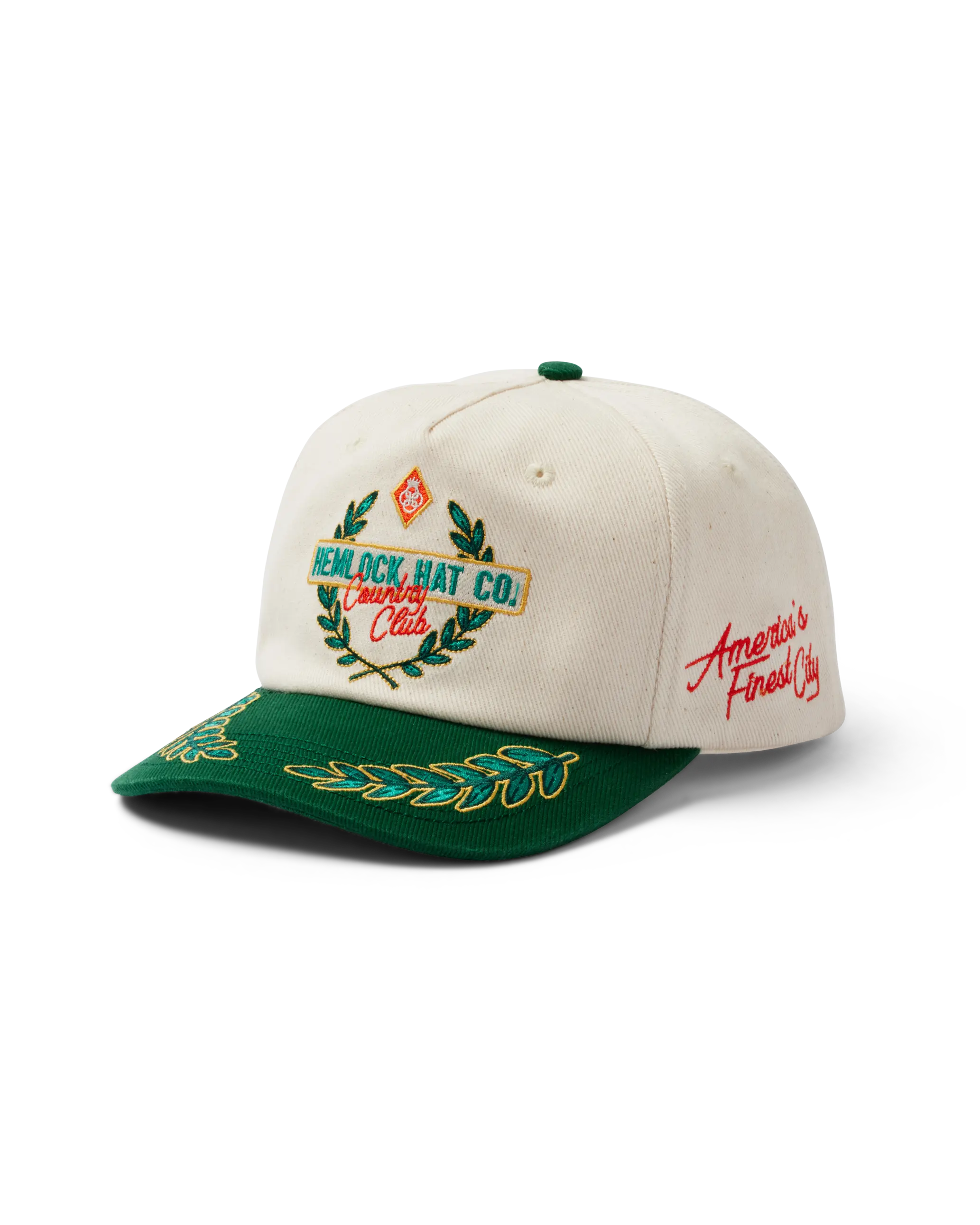 Fairway Everyday Baseball Cap in Emerald, 5-Panel Unstructured Design with America's Finest City Stitching - Adjustable Snapback, Hemlock, America’s Finest City Stitched, One Size