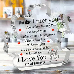 Acrylic Puzzle Sign 'i Love You' Desktop Decoration, Perfect Valentine's Day Anniversary Birthday Gift, Unframed Irregular Shape