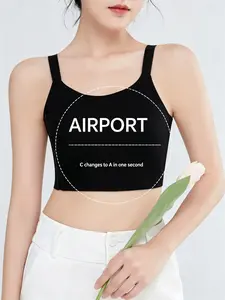 T-Shirt for Large Breasts, Super Flat Body Shaping Side Buckle Solid Sports Bra, Invisible Wrap Chest Binder, Thin Summer Women's Top