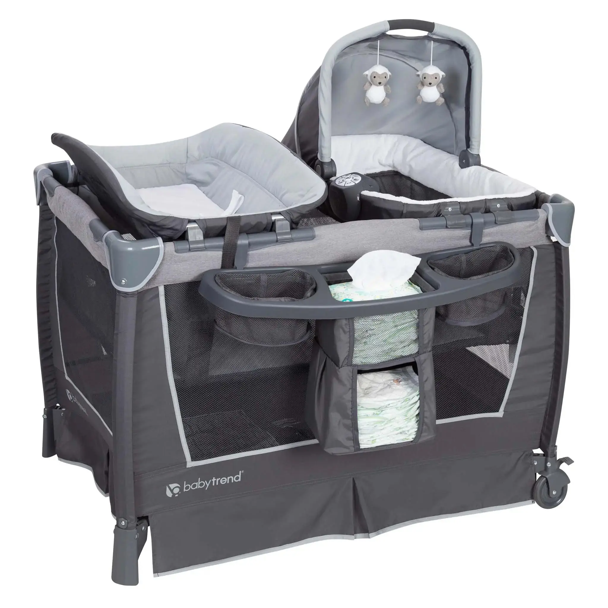 Baby Trend® Retreat Portable Nursery Center® Playard w/ Removable Full Bassinet, Changing Table, Organizer & Tote Bag Baby Trend® Retreat Portable Nursery Center® Playard w/ Removable Full Bassinet, Changing Table, Organizer & Tote Bag