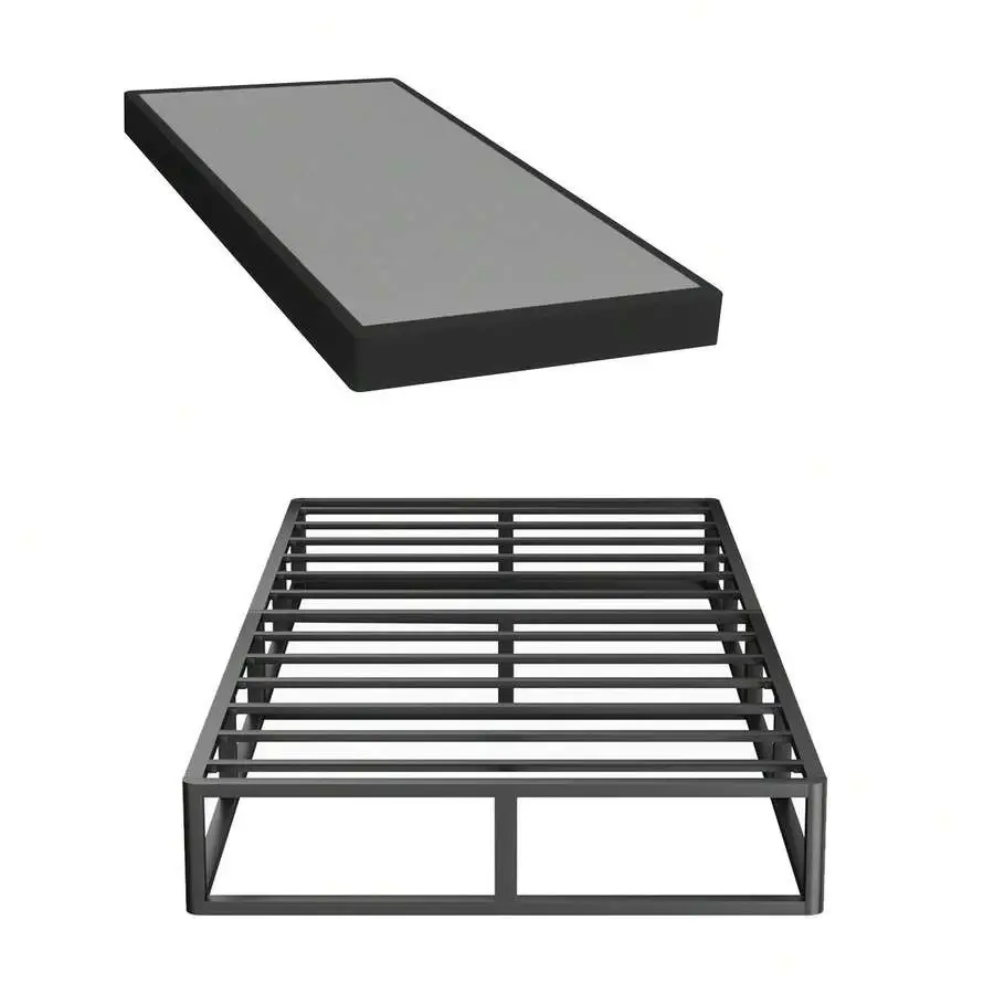 Queen Size 10-Inch Box Spring, Heavy-Duty Metal Mattress Foundation, Non-Slip, Easy-Assembly Bed Base