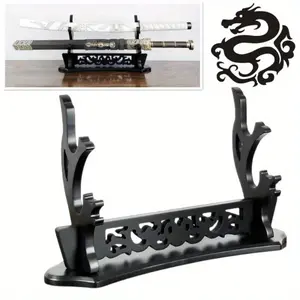 1/2/3-layers Dragon Katana Stand Holder Wooden Sword Shelf Rack Support Display Real Size Japanese Katana Room Decoration Original Sabre Cradle Organizer Home Ornament Gift Display Riser