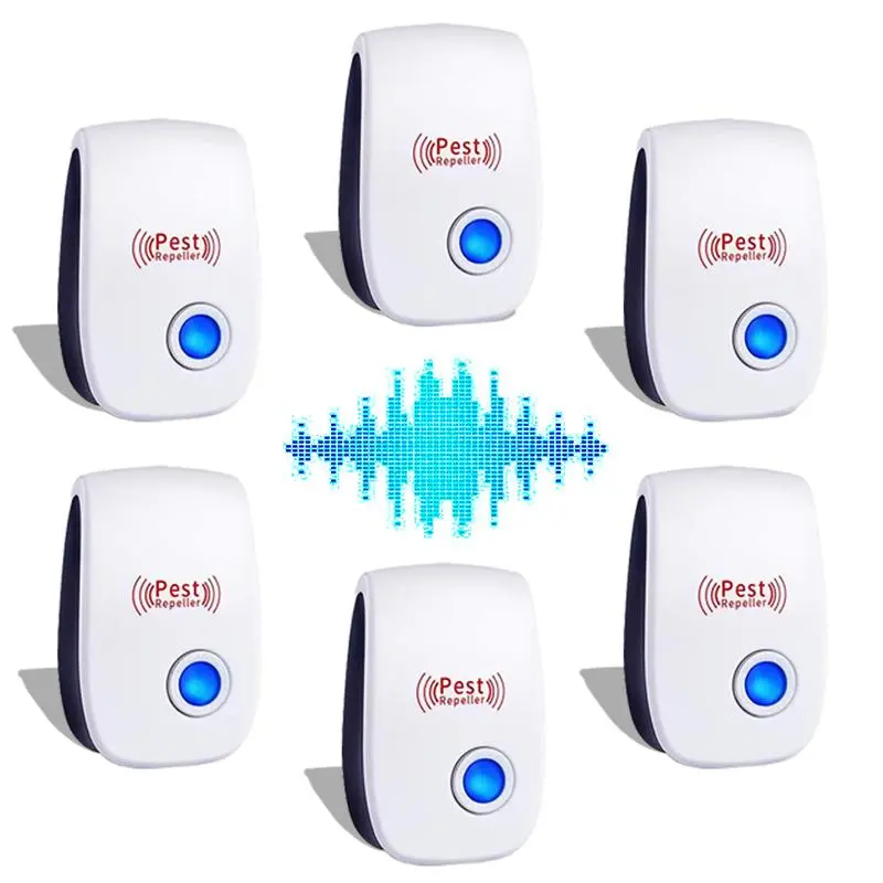 3/6 Ultrasonic PestRepellers,This electronic pestrepellent plug-in is designed to target insects,roachesspiders,ants,bugs,mosquitoes,and mice.Repellent for House Kitchen/Garage/Warehouse/courtyards. garage warehouse