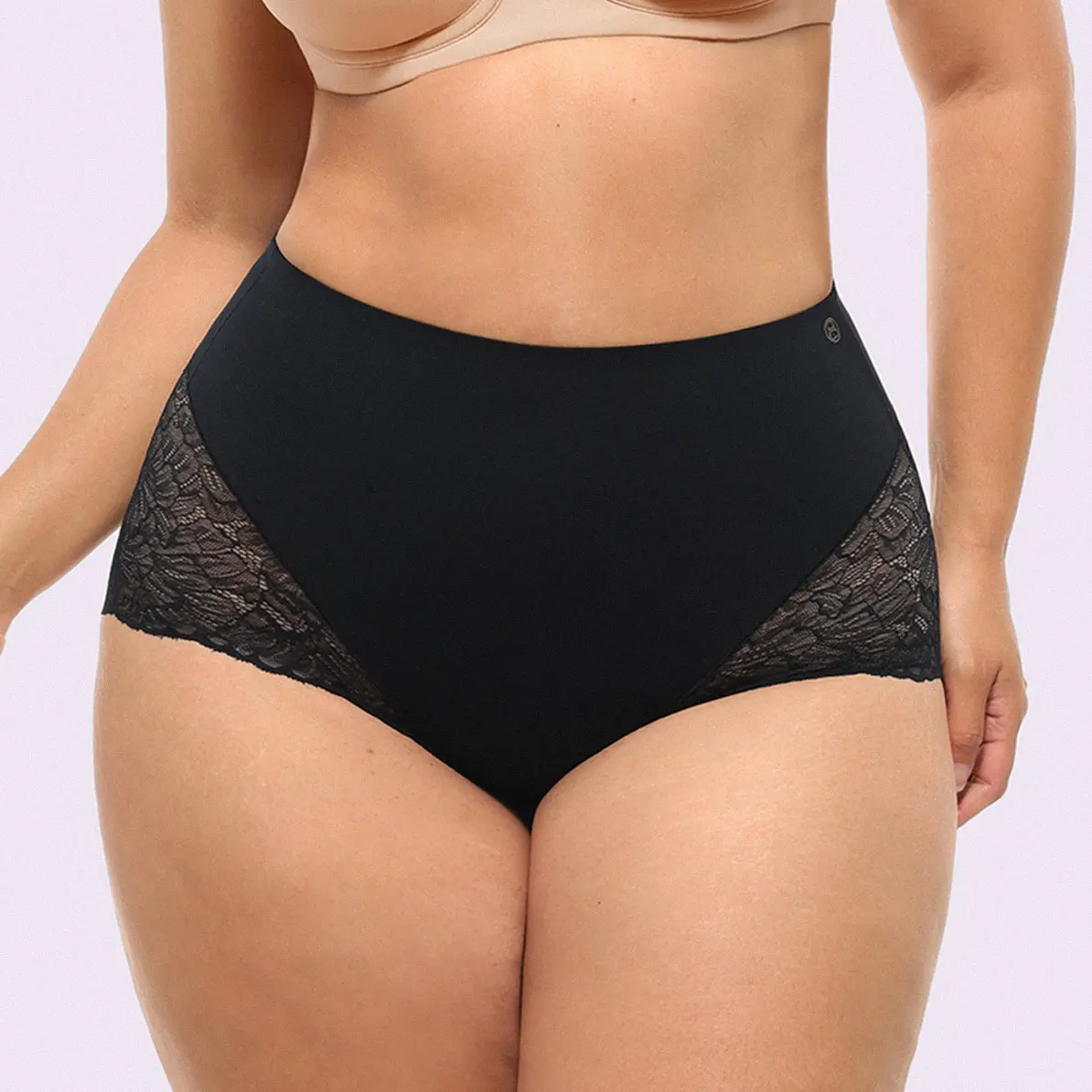 Shapellx Bare Essentials MeshSmooth Mid-Waist Lace Brief
