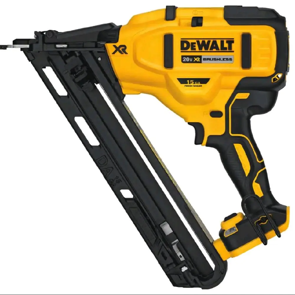 DEWALT 20V MAX XR Series Cordless 15-Gauge Angled Finish Nailer (Tool Only) - Lithium Ion, Powerful Performance for DIY Enthusiasts, Woodworking Tasks