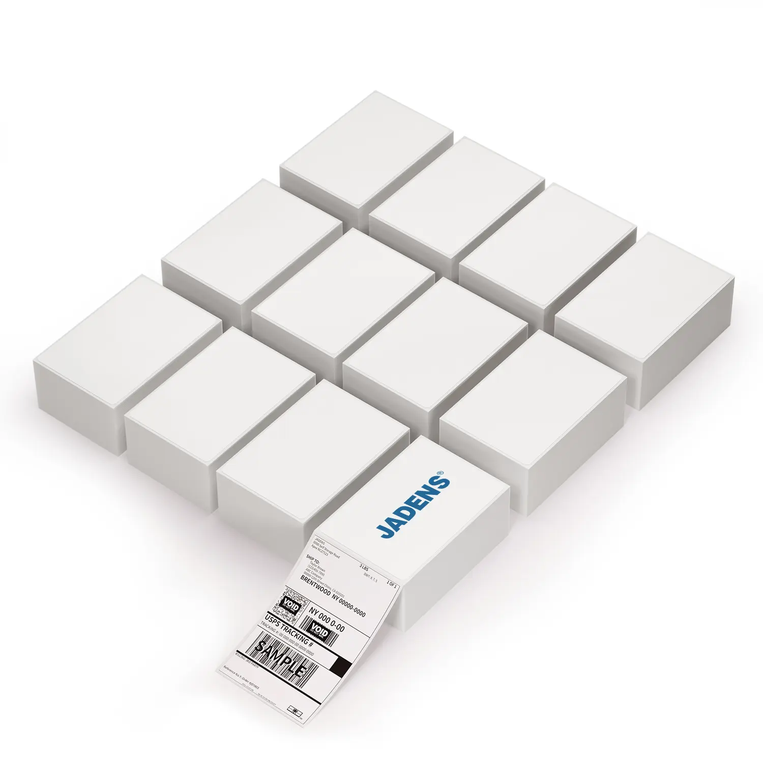 JADENS 4x6 Thermal Printing Labels 6000pcs/12 Stack (500 Pcs per Stack) - Labels for Thermal printer Waterproof, BPA/BPS Free, Most Thermal Printer, Perforated, Commercial Grade