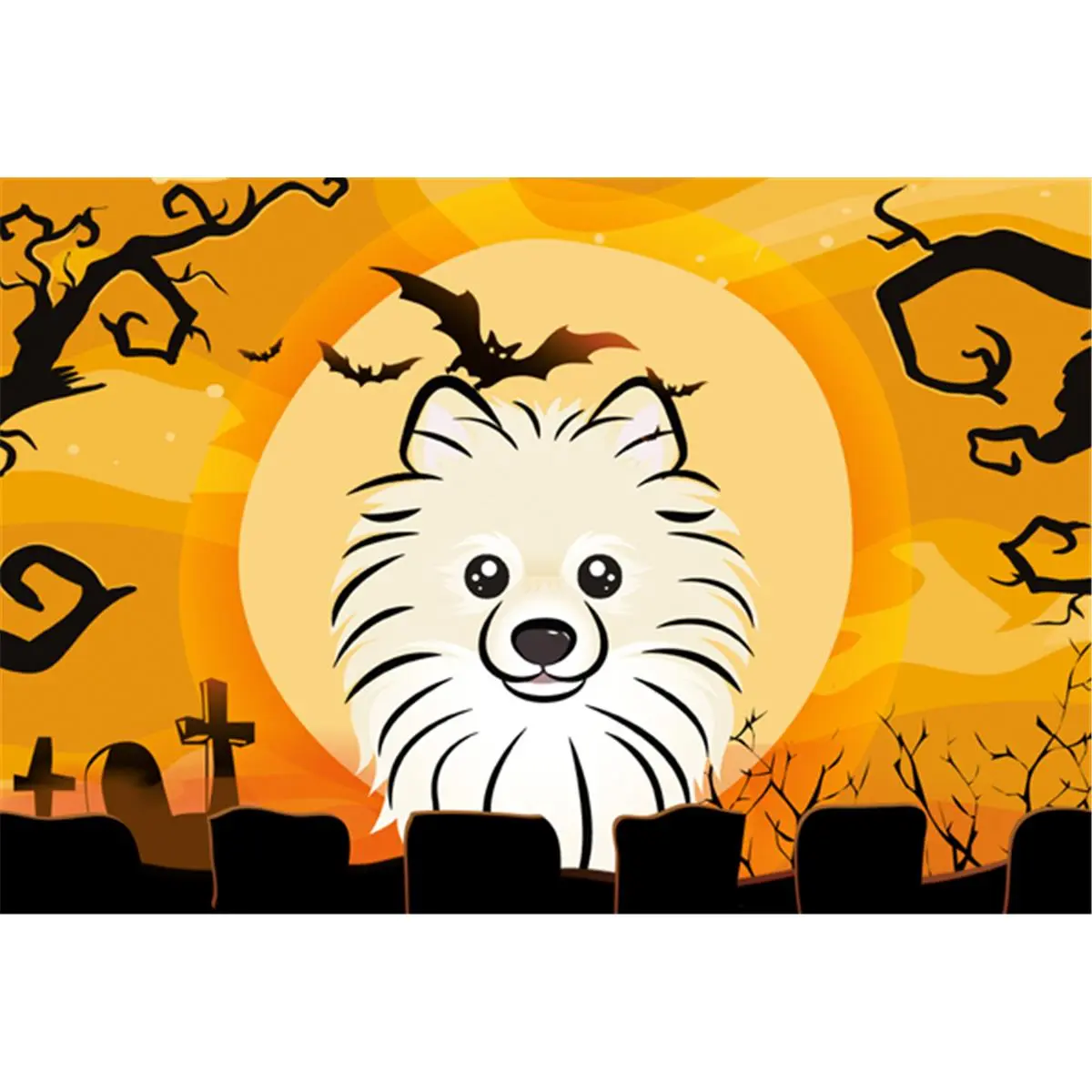 Halloween Pomeranian Fabric Placemat
