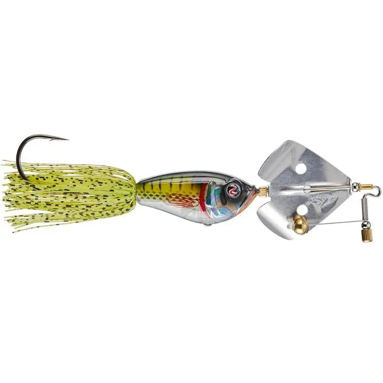 Opening Bell 130 Buzzbait Fishing Tackle - 5 in, 9/16 oz Topwater Hard Plastic Artificial Lure with Ringing Knocker Blade, Hand-Tied Skirt, 6/0 Hook, Heavy Wire & Ringing Sound for Bass