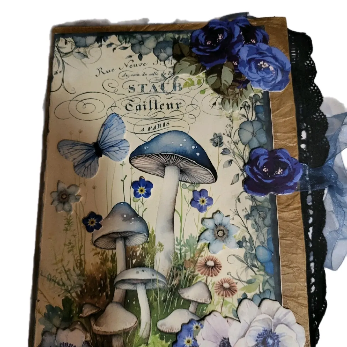 Blue Moon Witchy Junk Journal with Trinkets and Ephemera