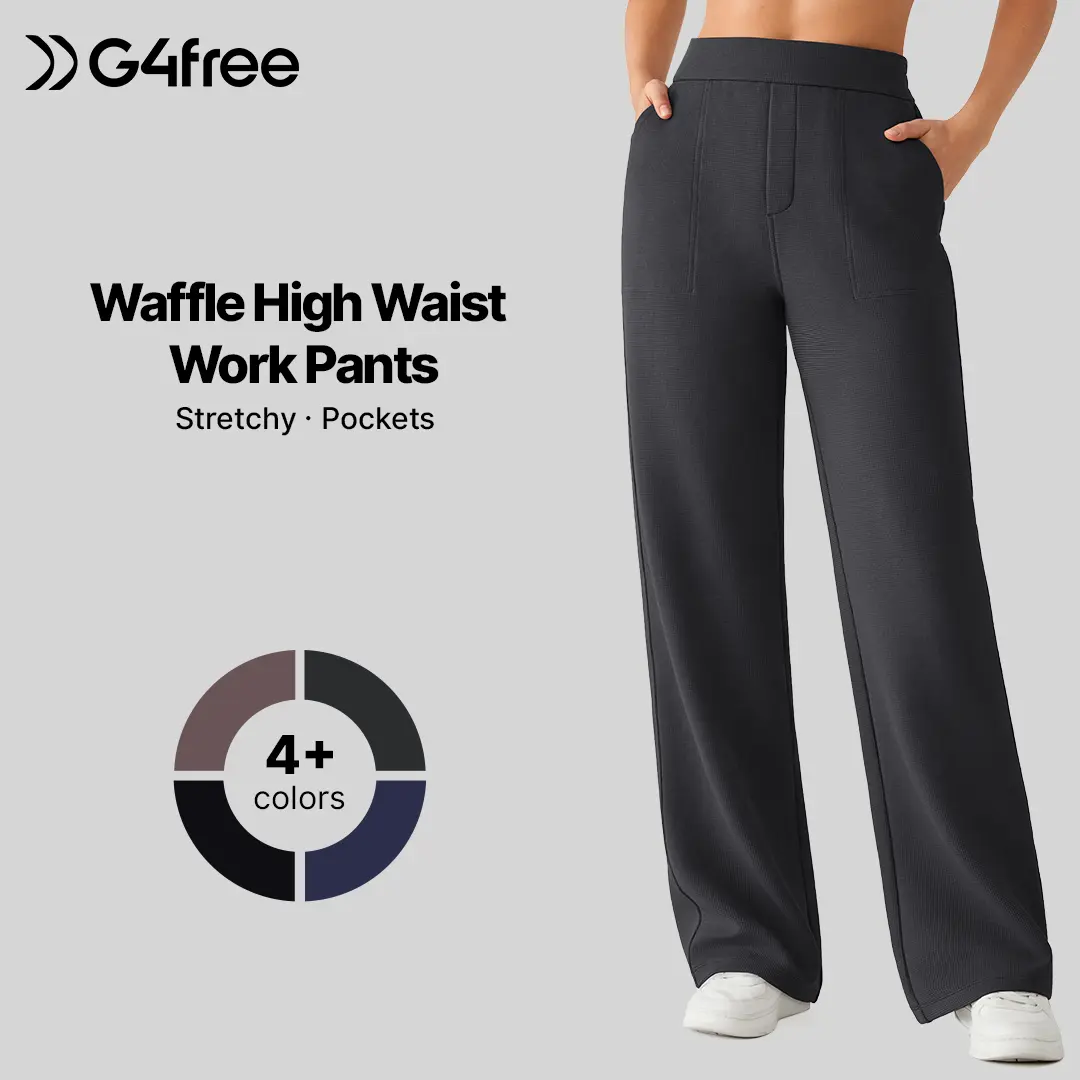 4Free Waffle Wide Leg Dress 4Free Waffle Wide Leg Dress PantsPants for Women - Pull On Work  for Women - Pull On Work PantsPants High Waisted Stretchy Trousers, Womenswear, Bottom High Waisted Stretchy Trousers, Womenswear, Bottom