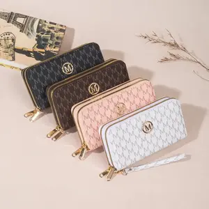 2026 New M Monogram Print Fashion Wallet For Women Minimalist Card Holder Slim Zipper Coin Purse Crossbody Phone Bag