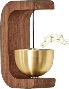 Suction Door Type Solid Wood Wind Chime, 1 Count Magnetic Hangable Entry Door Bell, Vintage Door Bell Hanging Ornament, Home Decor Supplies, Wall Decor, Modern