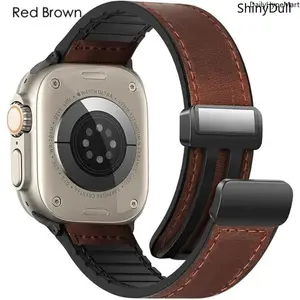 Adjustable Magnetic Leather Replacement Strap for Apple Watch, Soft Patchwork Fashion Accessory, Stylish Tech Accessory, Accessories, Stylish Accessories