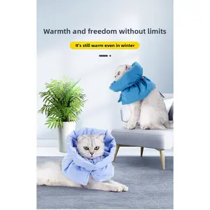 Cat Neutering Postoperative Anti-Lick Anti-Scratch Head Cover British Scarf Style Elizabethan Collar Pet Cat Neck Protection Head Cover