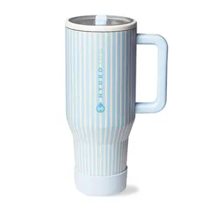 HydroJug Traveler 40oz Leak Resistant Tumbler Insulated Stainless Steel Water Bottle with Handle & Flip Straw Reusable for Women Men Cape Cod 24 Hour Temperature Control