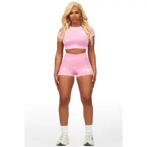 Nadja Pink Crop Bike Short Set
