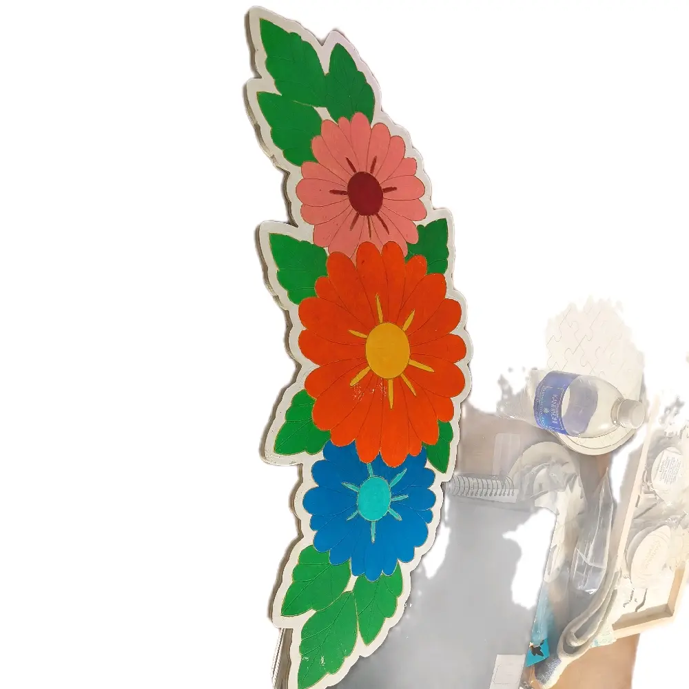 Hand Painted Flower Sign - Colorful Floral Design for Your Decor Needs