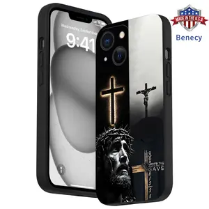 Straight Edge TPU Phone Case for iPhone 15 16 14 Pro Max 13 12 11 XR XS Plus E Divine Sacrifice Faith Pattern Drop Protection Shockproof Soft Liquid Silicone Smartphone Cover
