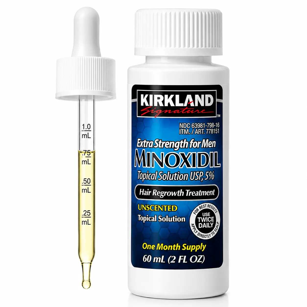 Kirkland 5% Hair Regrowth Serum for Men | Extra Strength | 1 Months Supply Daily