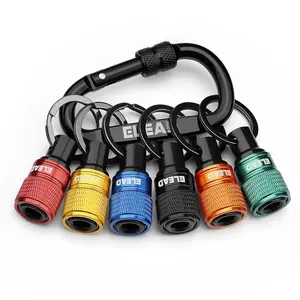 6PCS Magnetic Bit Holder Keychain Set, Quick Release 1/4" Hex Bit Holders with Carabiner for Easy Tool Access & Everyday Carry