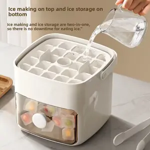 Ice cube mold, easy press-type  ice making box, counter top ice maker with lid, beverage cooling,household food-grade refrigerator