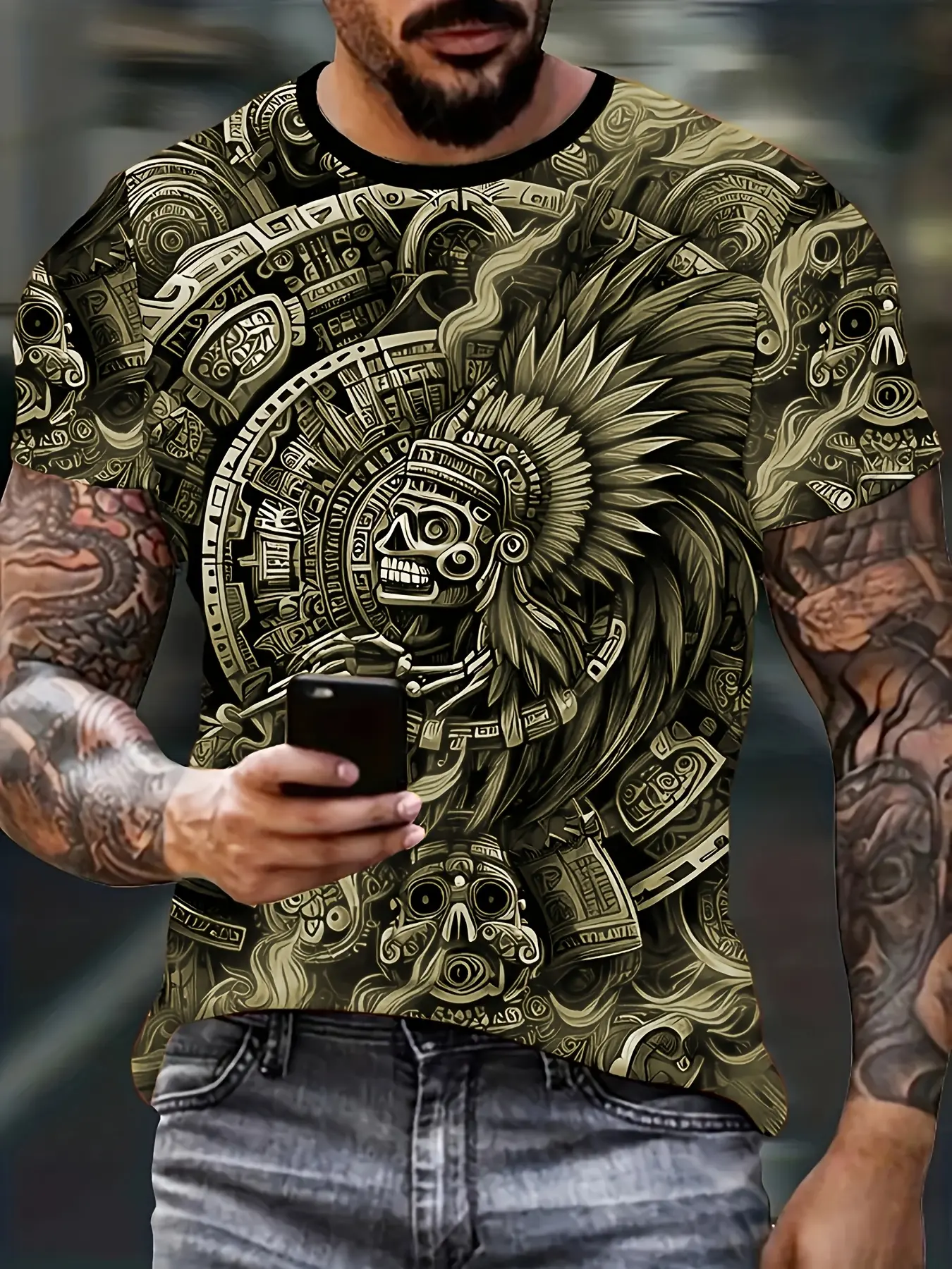 Men's Summer Casual Creative Fashion 3D Digital Print T-shirt
