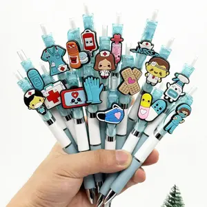 5/15/25pcs Creative Simple Cute Cartoon Medical Healthcare Doctor Shaped Reversible Rollerball Pens Campus Design Medical Series Back-to-School Season Press-to-Use Retractable Fine Point Ballpoint Pens (Random Colors)