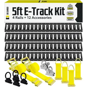 DC Cargo -5' Powder-Coated E Track Tie-Down Kit, 16 Pcs