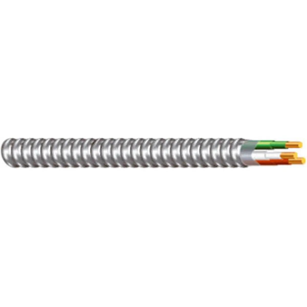 212 MAIN Flexible Armored Aluminum Metal Clad Conduit Cable - 14 Gauge, 2 Conductors, Green Ground Wire, 50 Ft., 4 Lbs., 9 x 9 x 3.5 in, for Cycling & Outdoor Leisure Equipment