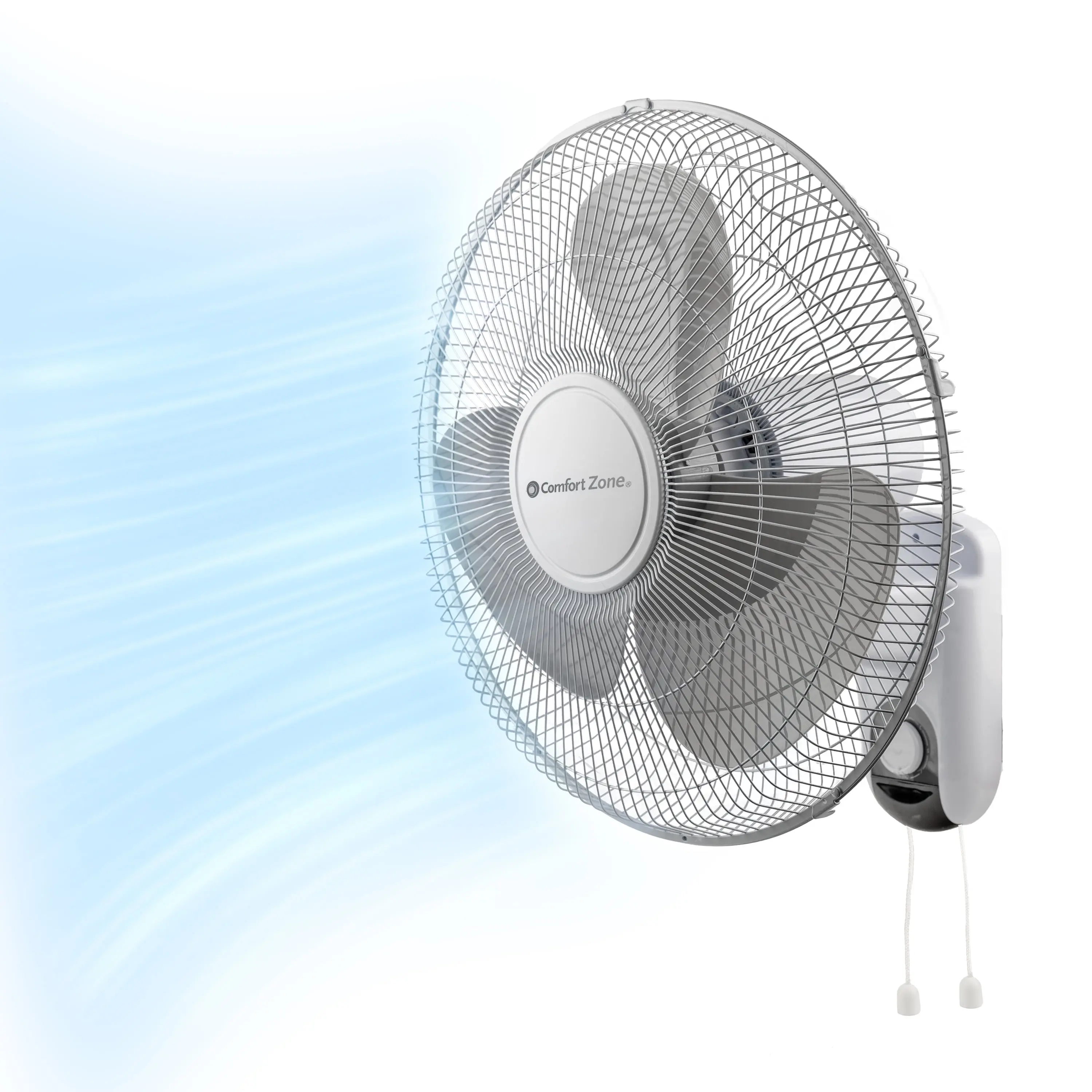 Comfort Zone 16" Wall Mount Fan, White