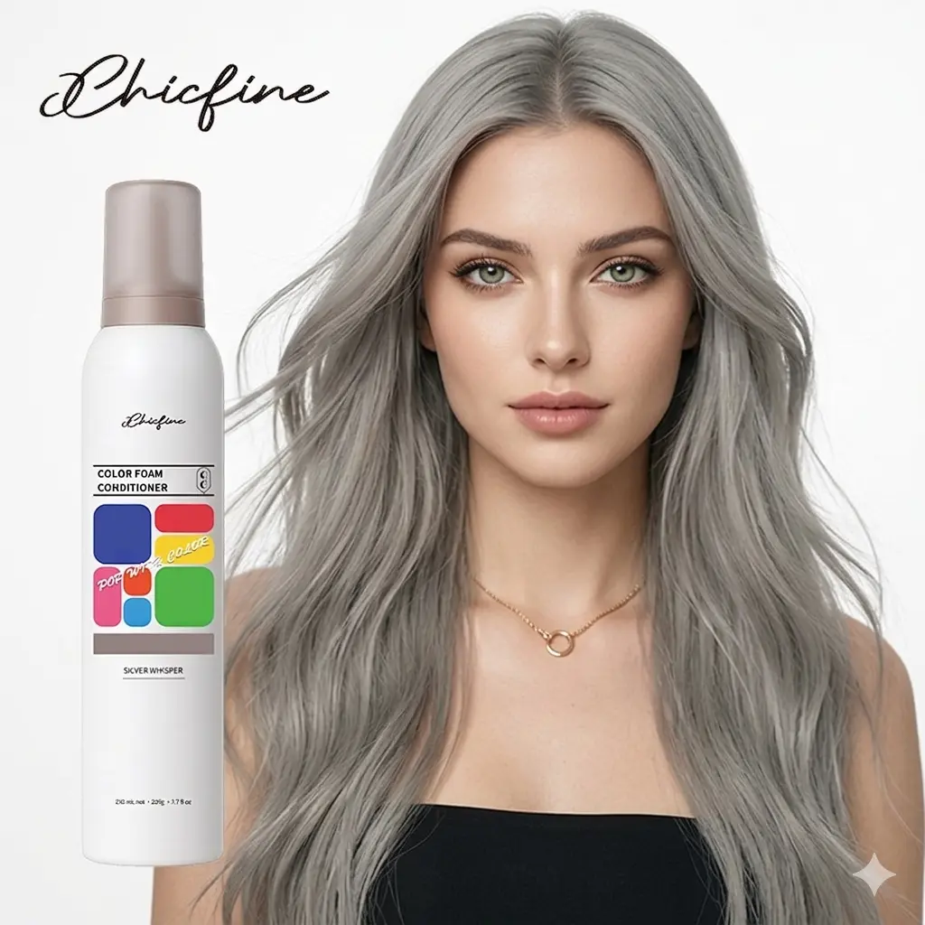 3-Minute Instant Coloring New Technology Hair Dye Foam Conditioner 8 Shades Anti Yellow Purple Foam for Bleached Hair Damage Repair Instant Color Refresh DIY Hair Colorant