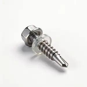 [Summervibes] 100Pcs 410 Stainless Steel Hex Washer Head Self-Drilling Screws, With EPDM Washers, No Pre-Drilling Required for Metal Roofing and Garage Repair, With Washers Hex Nuts
