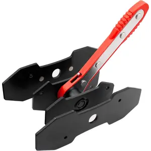 Brake Caliper Press Tool, Car Ratcheting Brake Caliper Piston Spreader Press Tool with 2 Pcs Steel Plates, Red