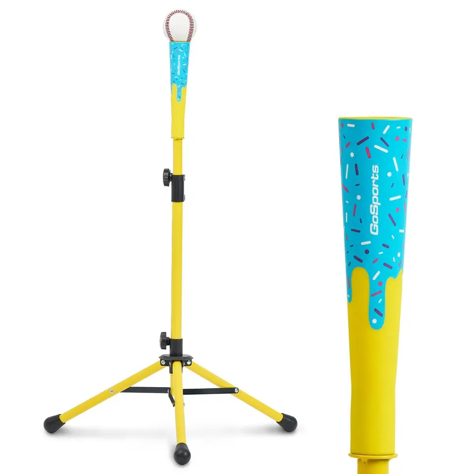 GoSports Baseball & Softball Drip Batting Tee - Adjustable (26.5" - 40") Tripod Hitting Tee with Weighted Steel Base for All Ages - Tball Practice Accessory and Baseball Training Equipment, Tee Ball, Modern Design