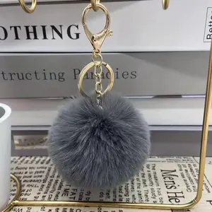 Cute Plush Ball Keychain, Soft Pompom Keychain for Keys Handbag Backpack, Casual Style Accessory, Fun Decoration Gift for Friends Girlfriend Graduation