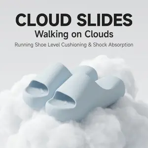 Waterproof comfortable cloud slide, cloud foam platform slippers with shock absorption function, indoor and outdoor anti-skid comfortable slide