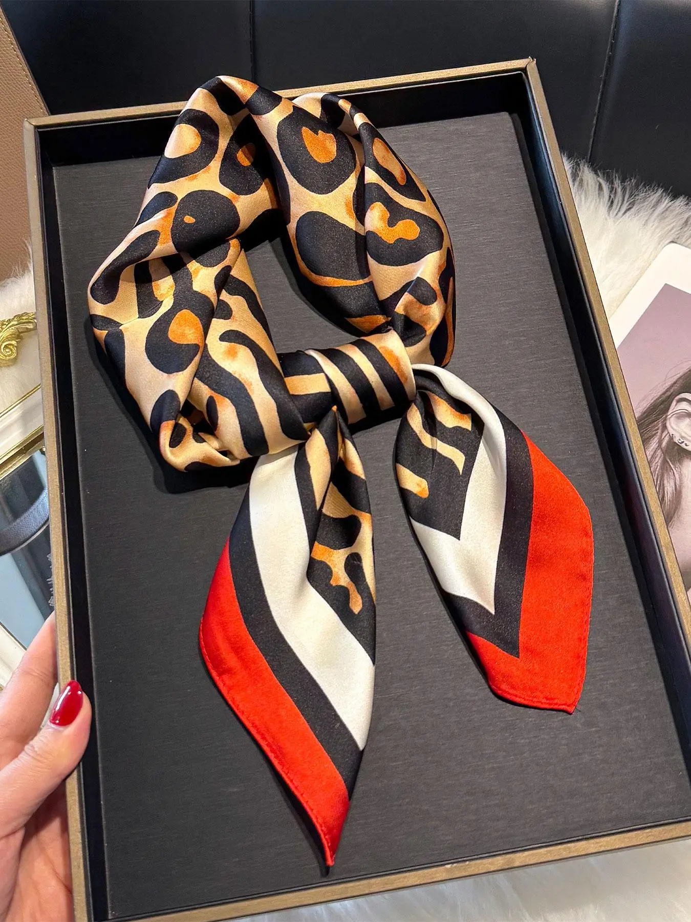 Fashion Leopard Print Boho Style Scarf, Casual Soft Comfortable Fashion Shawl Wrap for Women & Girls, Fashion Accessories for Daily Wear, Trendy All-match & Exquisite Scarf for Birthday Gift