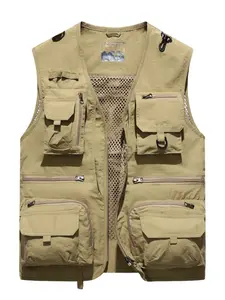 Men's Plus Size Outdoor Workwear Multi-Pocket Quick-Dry Mesh Vest