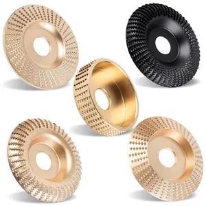 5PCS Angle Grinder Wood Carving Disc Set, 4 and 4 1/2 Angle Grinder Attachments with 5/8 inch Arbor, StumpGrinder Tool Grinding Wheel Shaping Disc fo precision