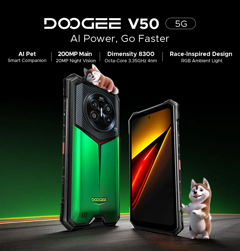 DOOGEE V50-V50pro  5G  Power Monster Rugged Phone, 11000mAh & Dimensity 8300