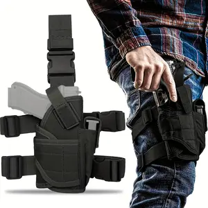 Right Side Leg Holster for Outdoor Activities Unisex Tactical Equipment with Magazine Pouch and Adjustable Shoulder Strap