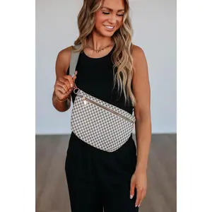 Patsy Checkered Bum Bag - Grey